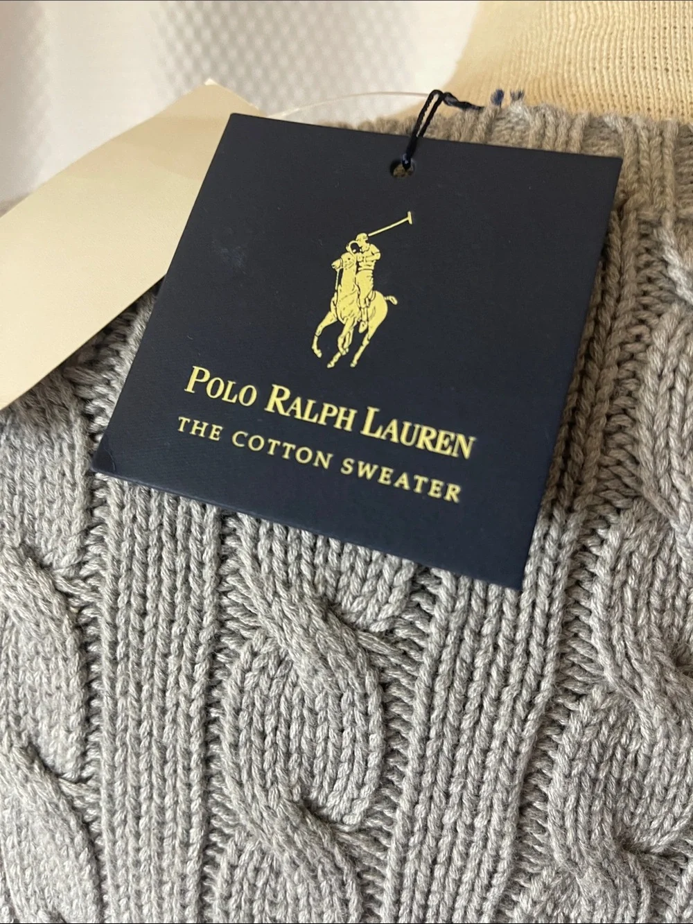 Polo by Ralph Lauren Gray Cable Knit Crewneck NWT Sweater size medium